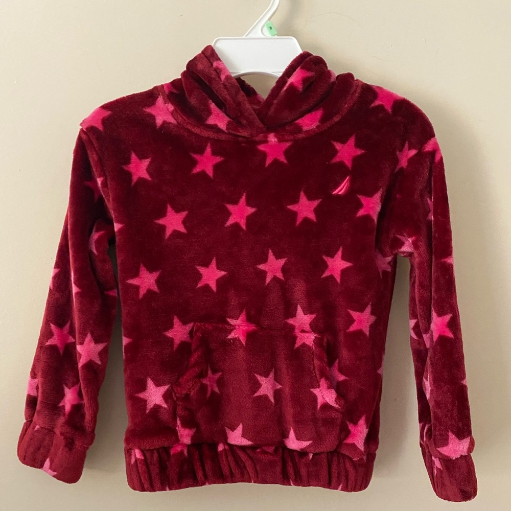Nautica Girls Soft Fuzzy Sherpa Pullover Hoddie Sz 6